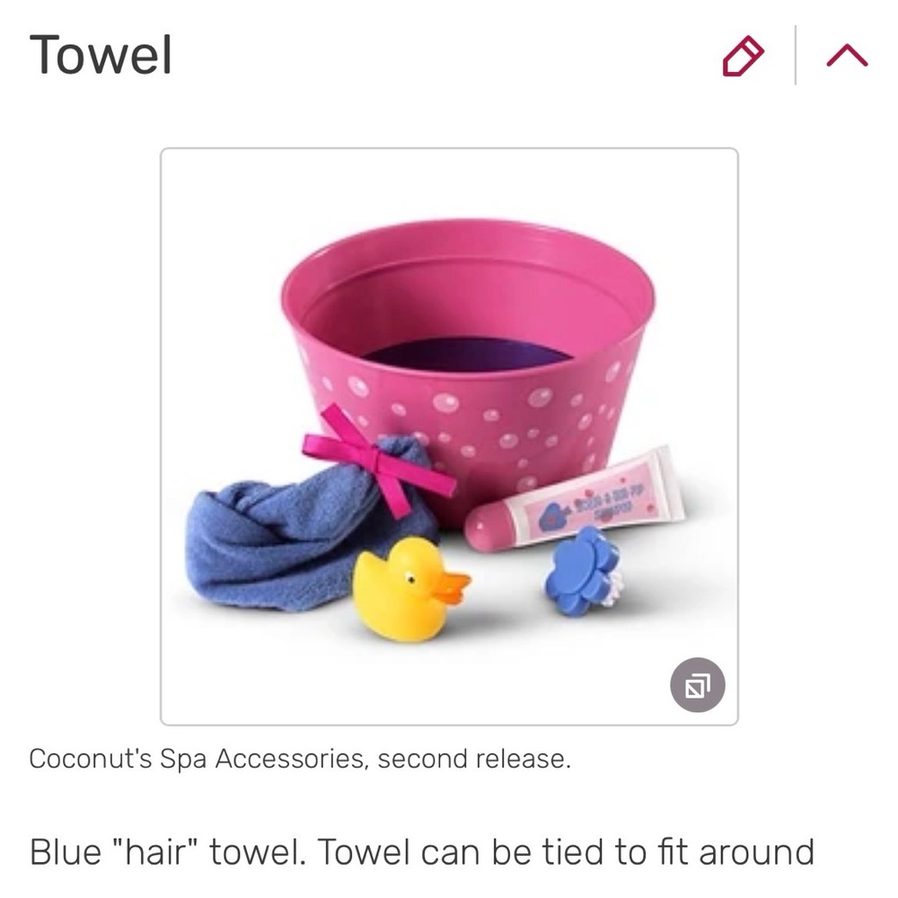 American Girl Doll Coconut’s Spa Accessories 2nd Release